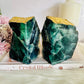 Absolutely Stunning Large Chunky 1.82KG Green Fluorite Gold Plated Book Ends