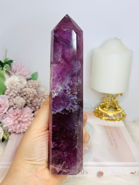 Large Purple Fluorite Tower 19cm