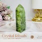 Druzy Prehnite Tower 9cm