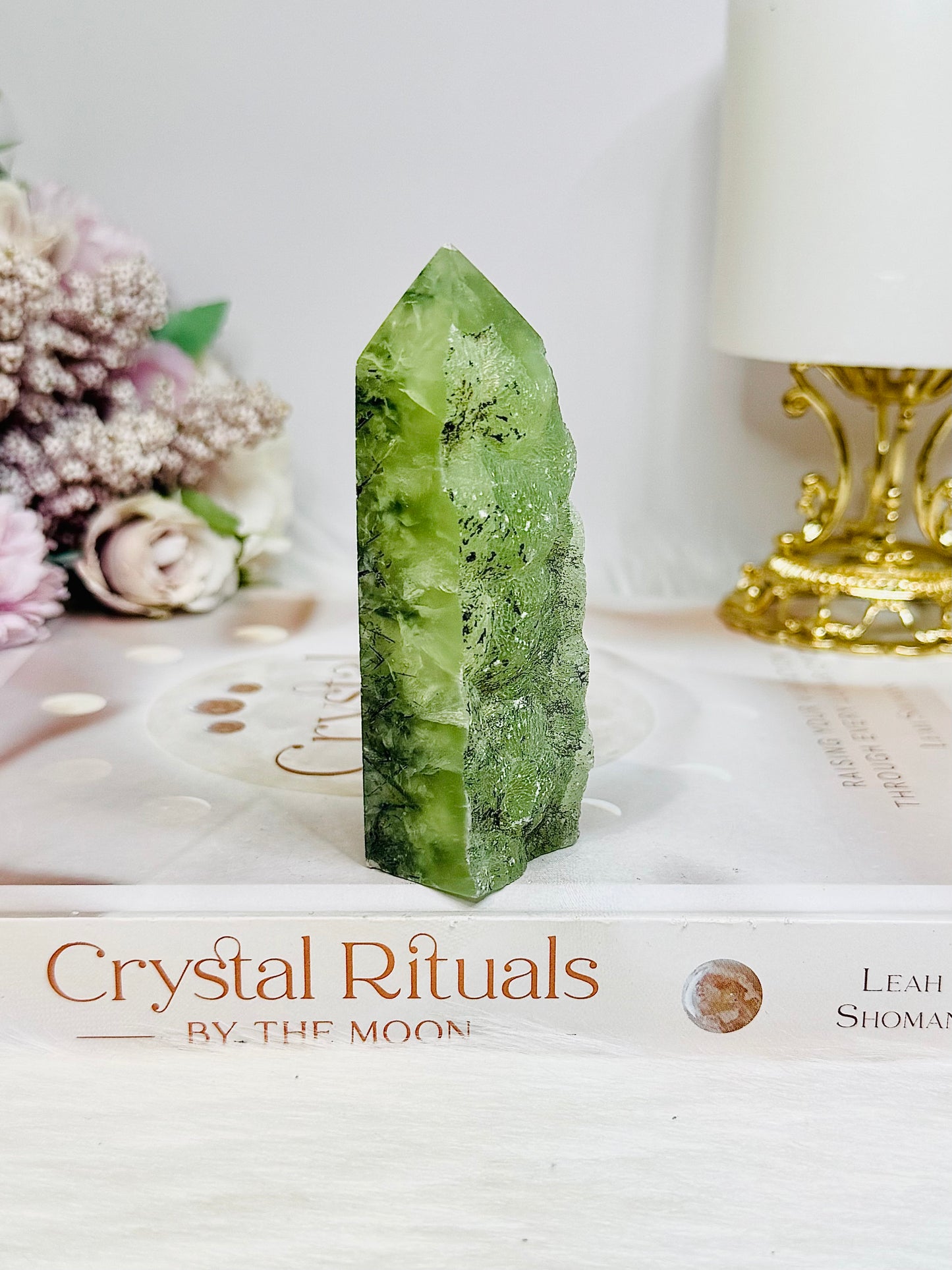 Druzy Prehnite Tower 9cm