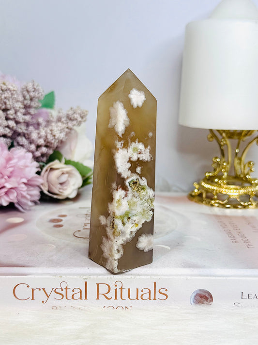 Flower Agate Tower 11cm