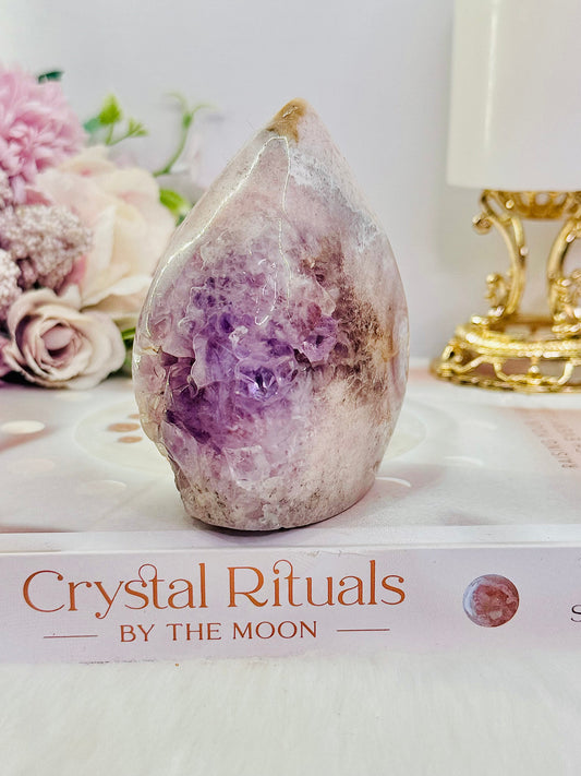Druzy Pink Amethyst Carved Flame | Freeform 319g