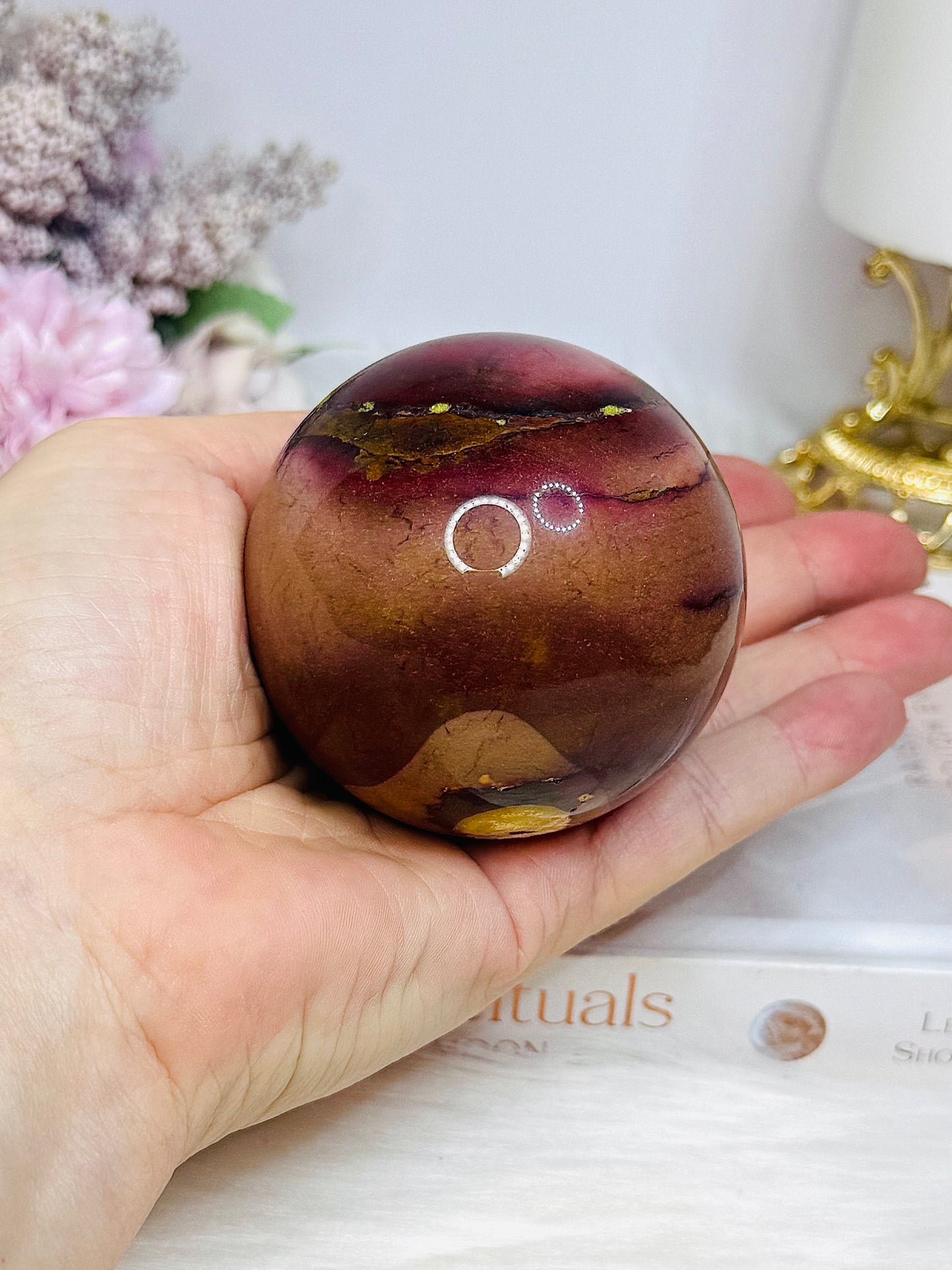 Mookaite Jasper Sphere on Stand 336g