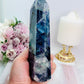 Wow!! Brilliant Large Chunky Double Fluorite Tower with Stunning Rainbows 16.5cm 653grams