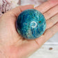 Stunning Natural High Grade Chrysocolla Carved Sphere on Stand 238grams