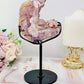 Rare Pink Amethyst X Flower Agate Druzy Natural Freeform On Stand 646g 19cm