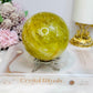 Large Citrine Sphere With Rainbows (heat treated) On Stand 870g