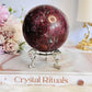 Large 549gram Red Onyx Sphere on Stand