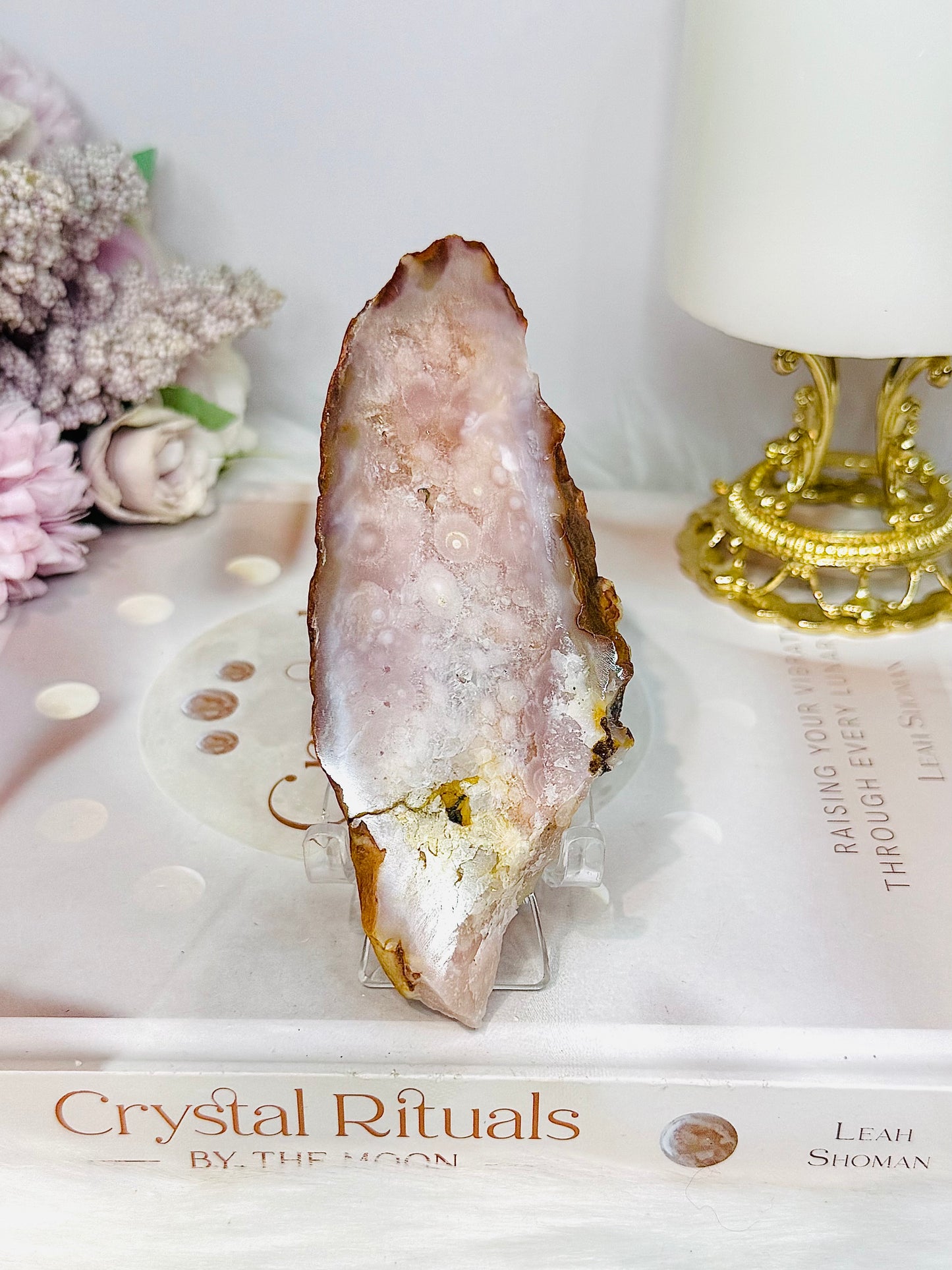 Pink Amethyst Slab On Stand 12cm