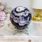 Large Chevron Amethyst Sphere on Stand 562g