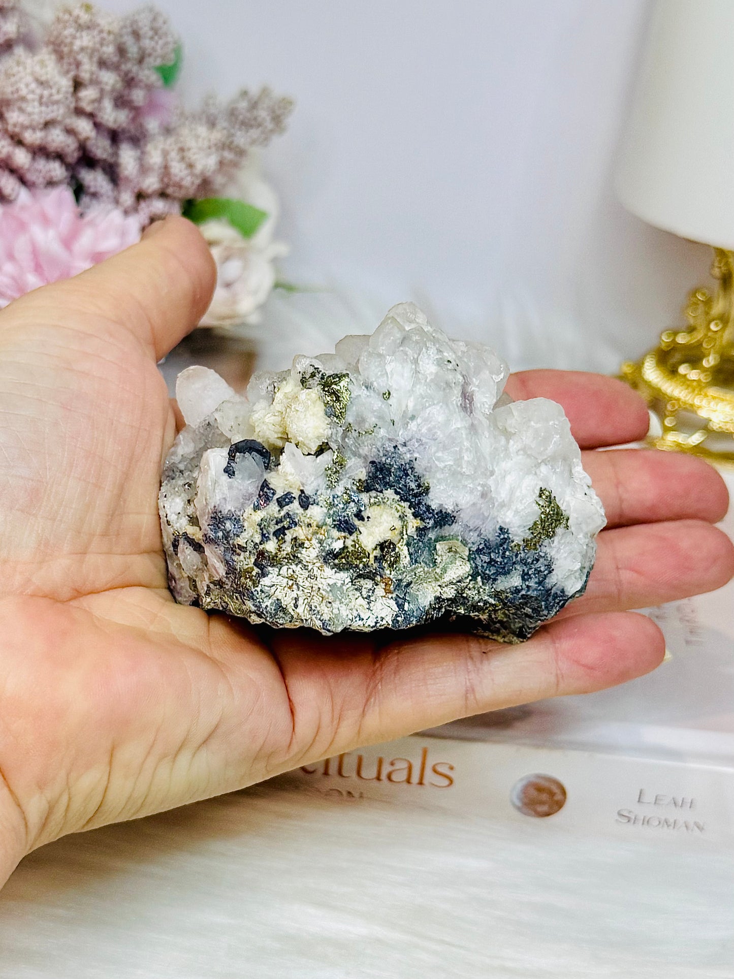 Quartz Cluster in Pyrite 8cm