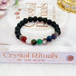 Beautiful Chakra Stone & Lava Stone Bracelet In Gift Bag