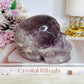 Huge 991gram High Grade Amethyst Carved Skull with Rainbows