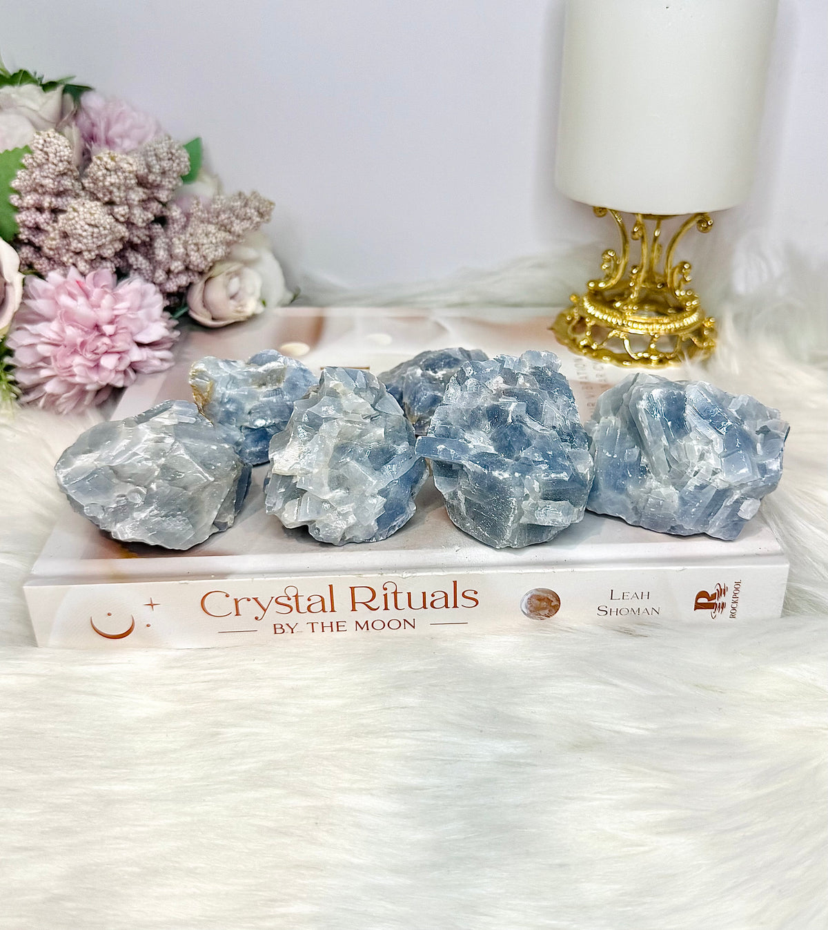 Natural Blue Calcite Specimens $22 each x