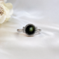 Silver Sheen Obsidian Adjustable Ring