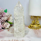 Clear Quartz Crackle Tower 12.5cm With Rainbows