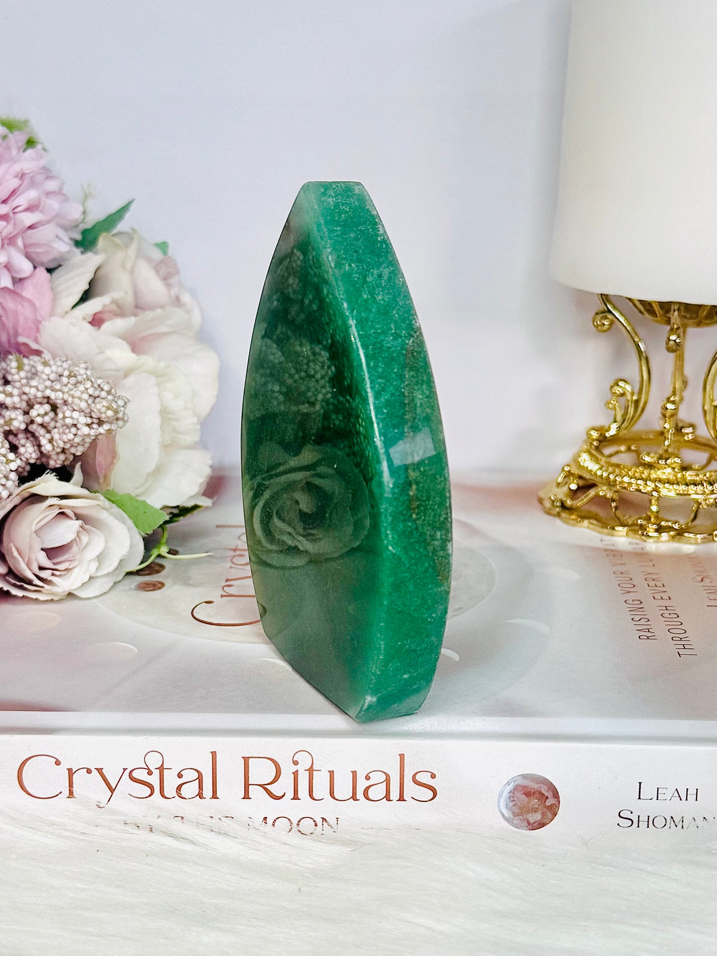 Gorgeous Green Aventurine Carved Flame | Freeform 10cm