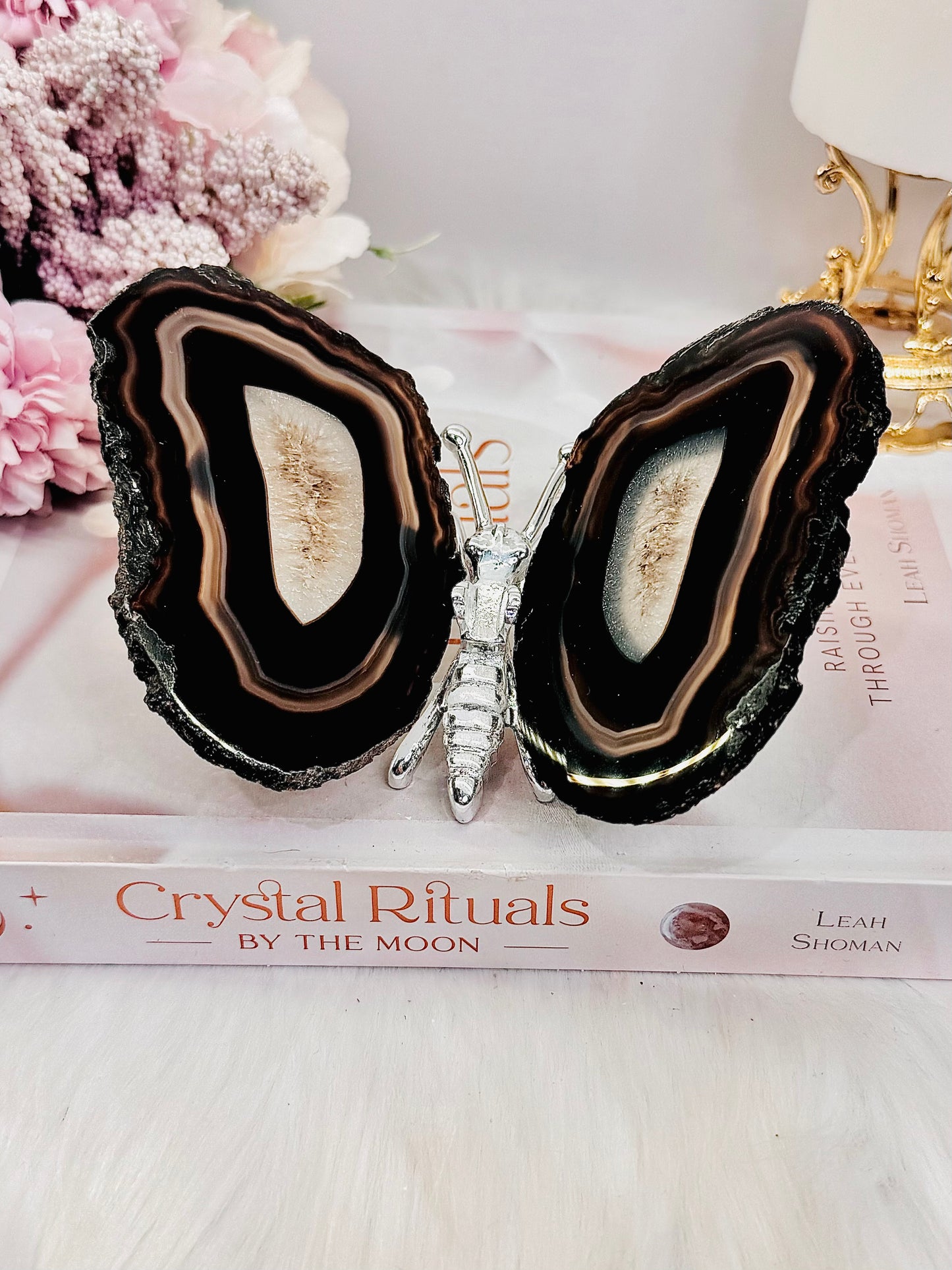 Large 10cm Natural Agate Butterfly Just Gorgeous