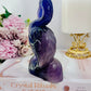 Purple Fluorite Carved Flamingo 510gram 14cm