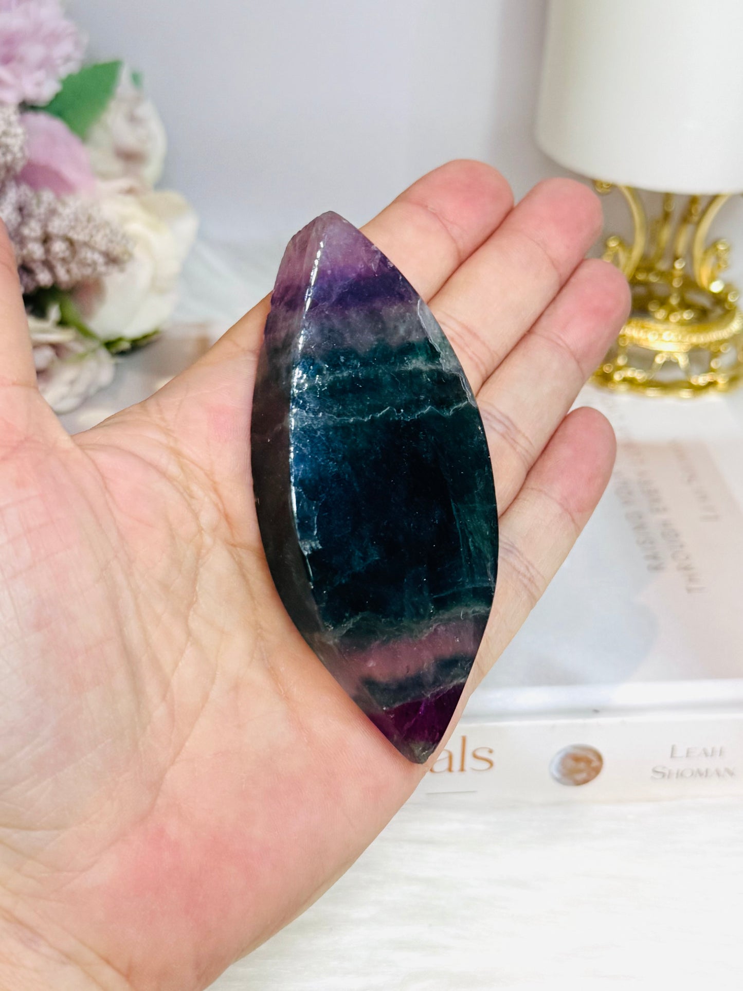 Rainbow Fluorite Leaf 9cm