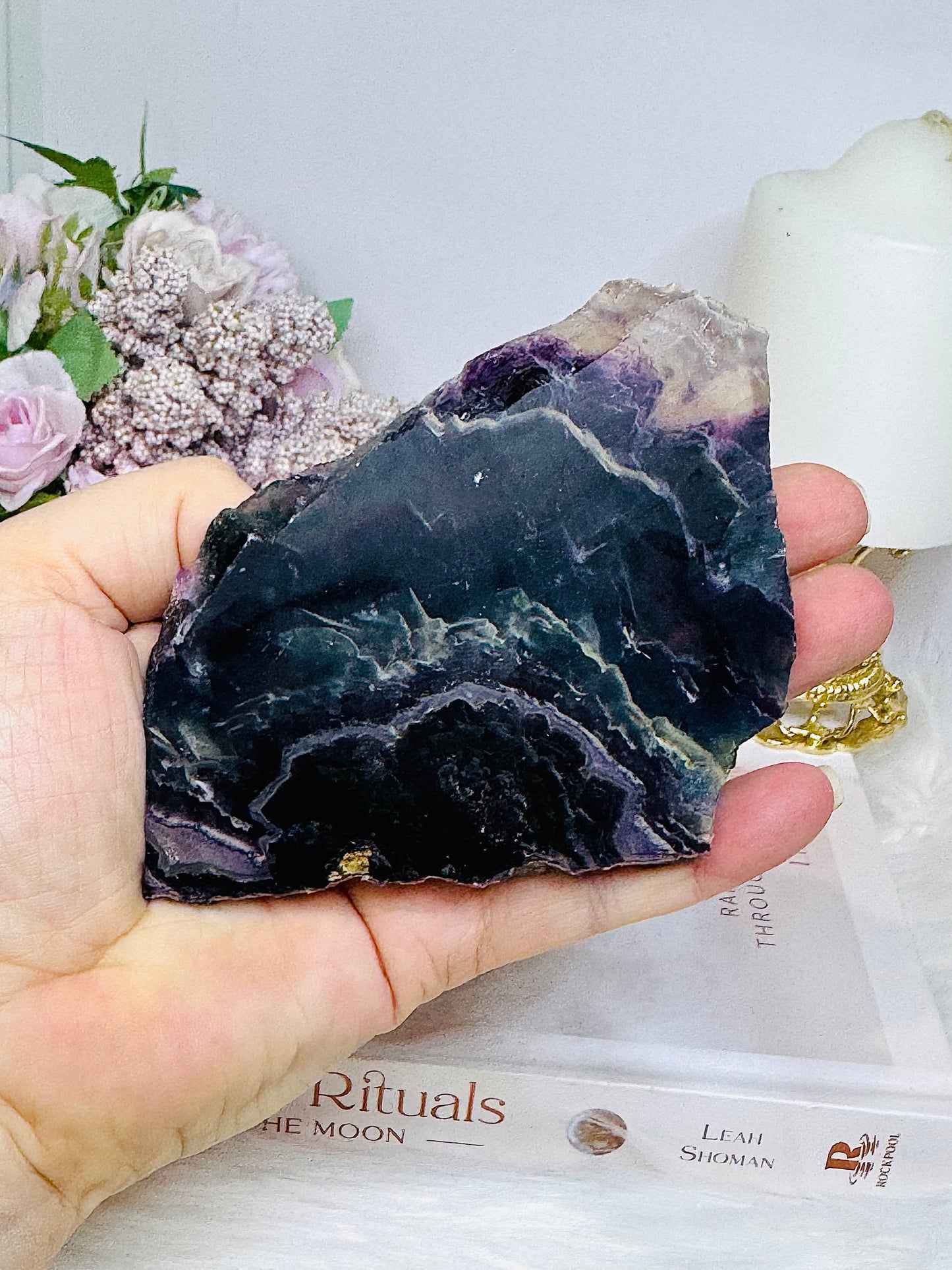 Rainbow Fluorite Slab 9cm