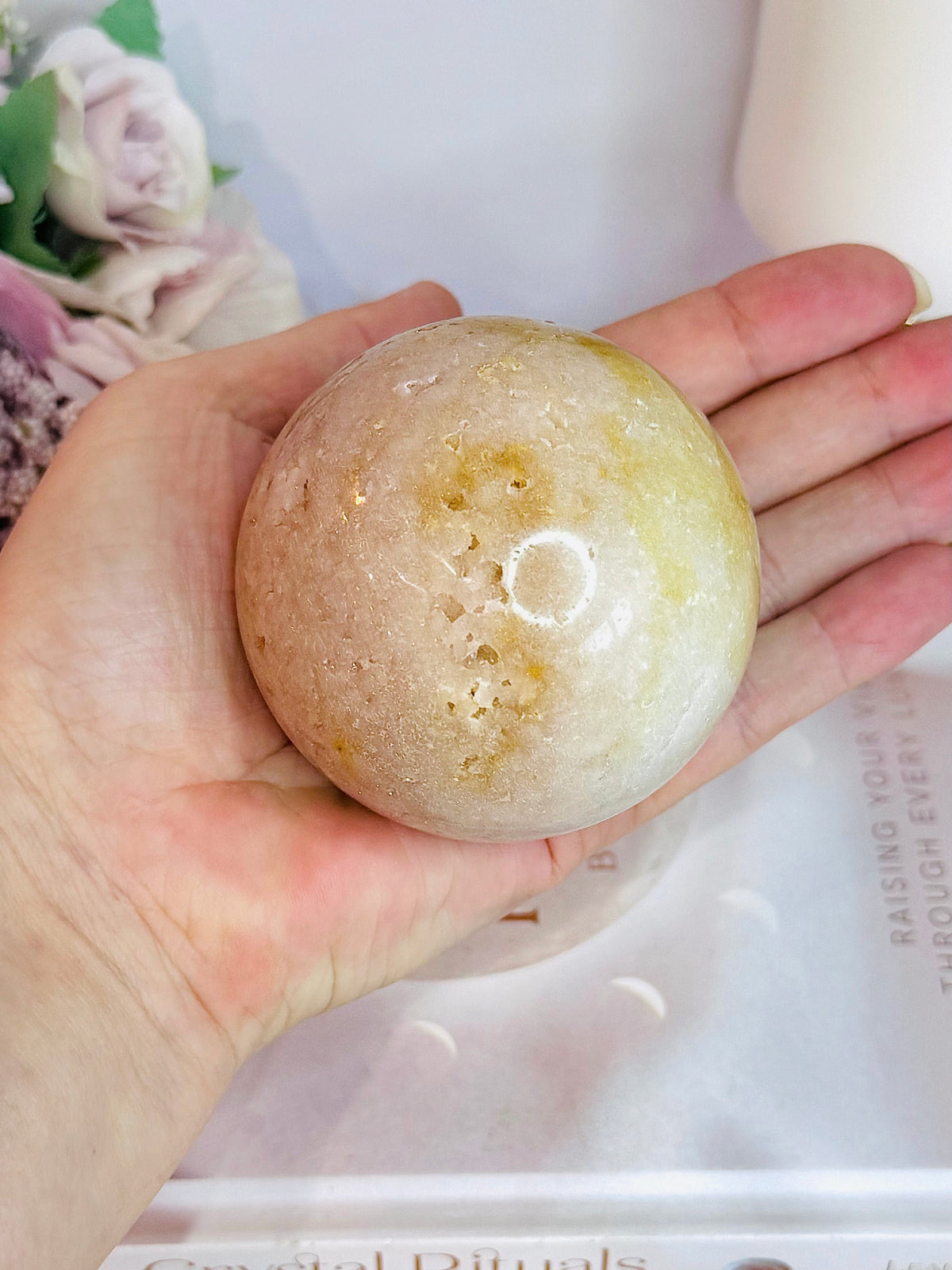 Large Druzy Pink Amethyst Sphere on Stand 403g