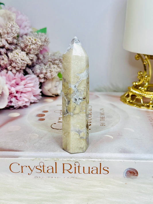 Flower Agate Druzy Tower 9.5cm