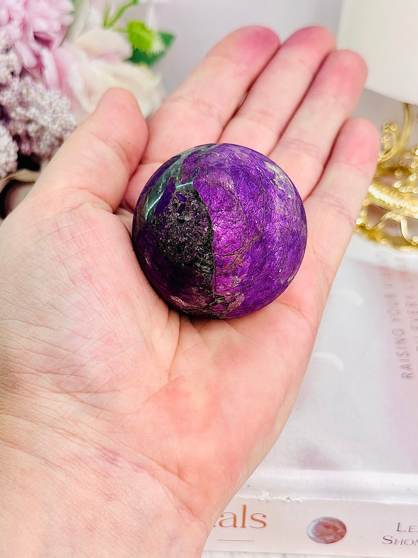 A Rare Stone ~ A Stone Of Freedom ~ Stunning 153gram Purpurite Sphere On Stand