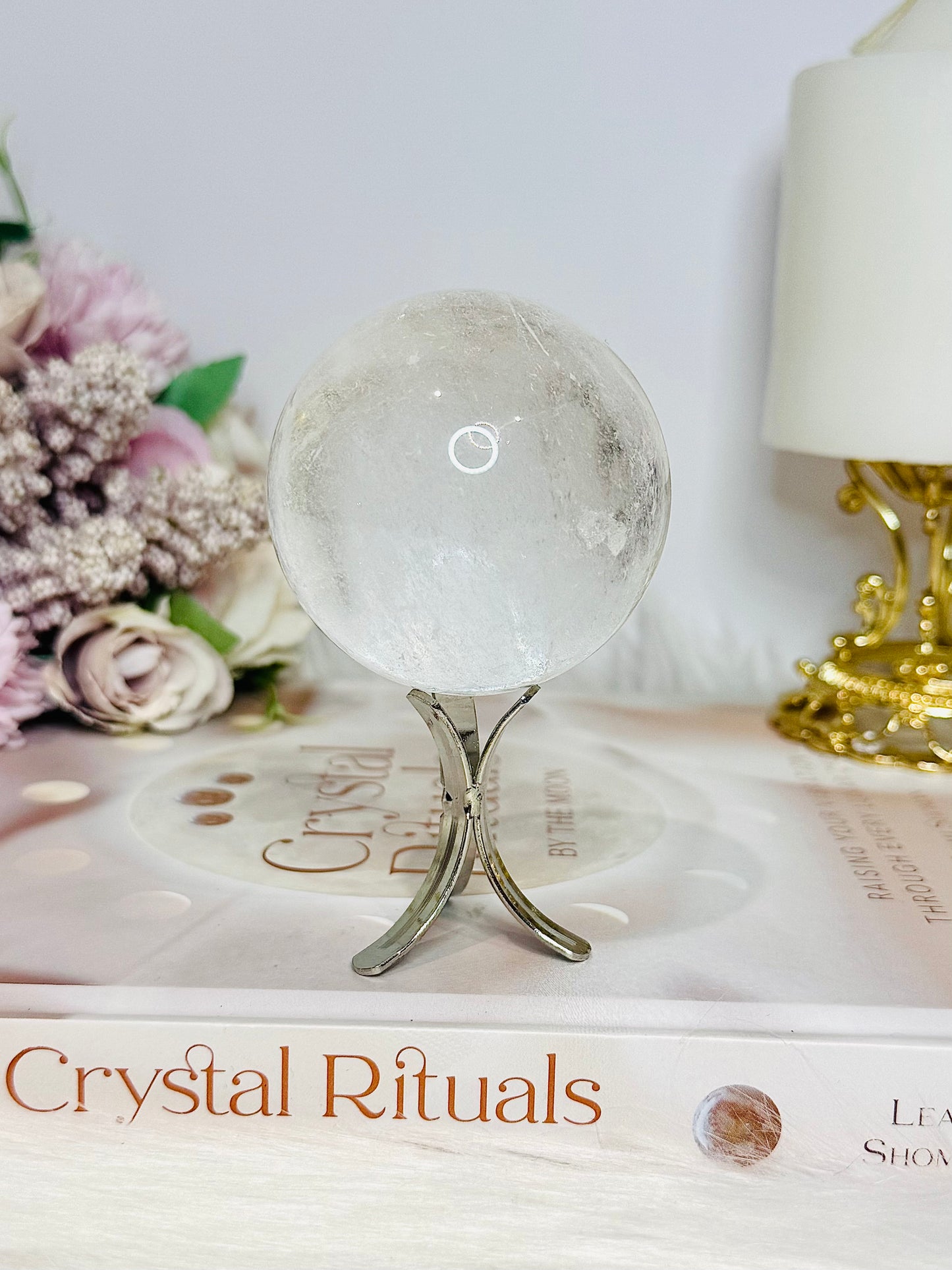 Clear Quartz Sphere On Stand 245g