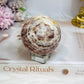 Pink Banded Calcite | Pork Stone Sphere On Stand 307g