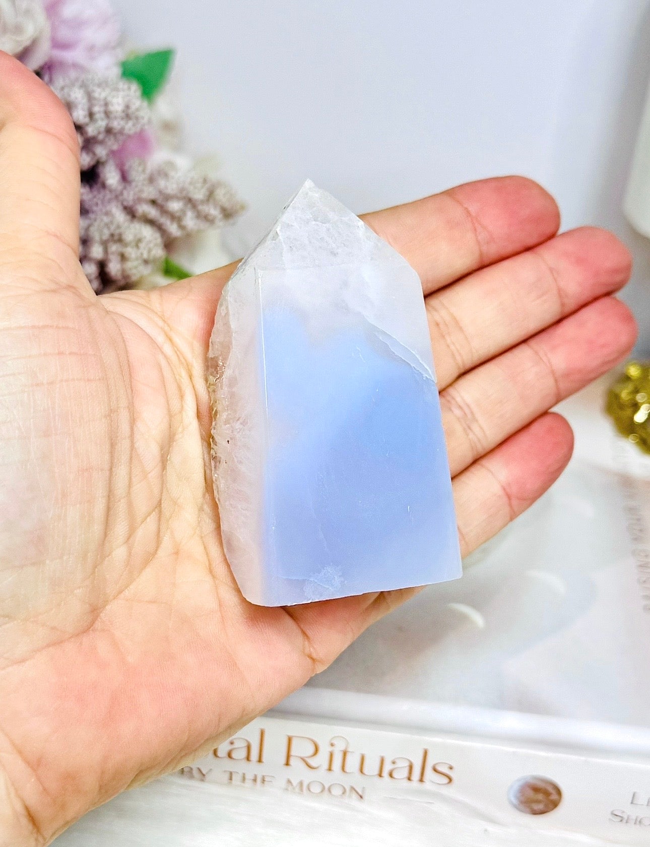 Druzy Blue Lace Agate Tower 7cm