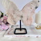 Huge Pink Amethyst Druzy Chunky Butterfly on Stand 1.35KG 19.5cm