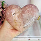 Large Pink Amethyst Chunky Heart On Stand 592gram