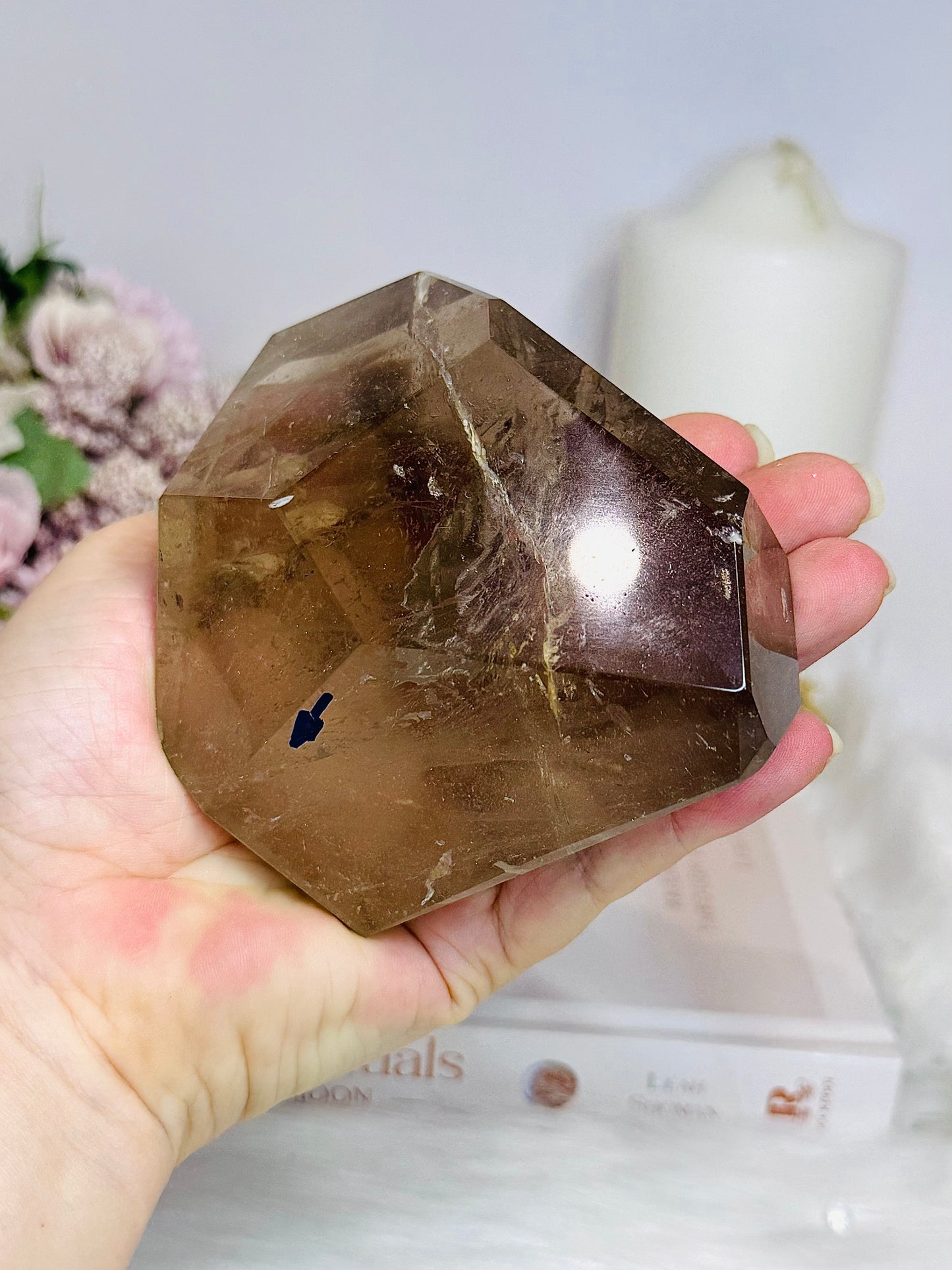 Natural Large Smokey Quartz Freeform On Stand from Brazil 15.5cm 667g