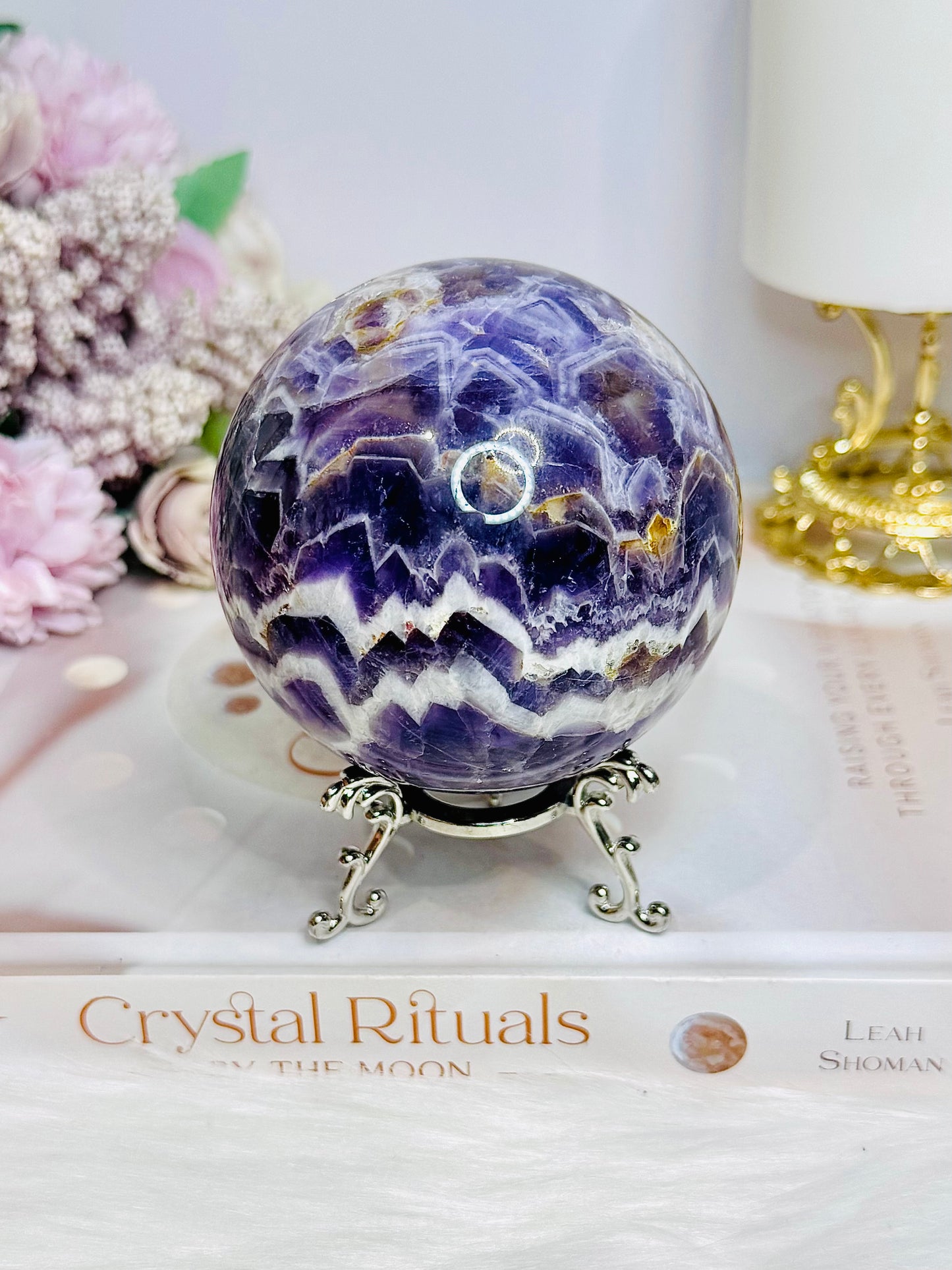 Large Chevron | Dream Amethyst Sphere on Stand 580g