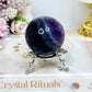 Purple Fluorite Sphere on Stand 195g