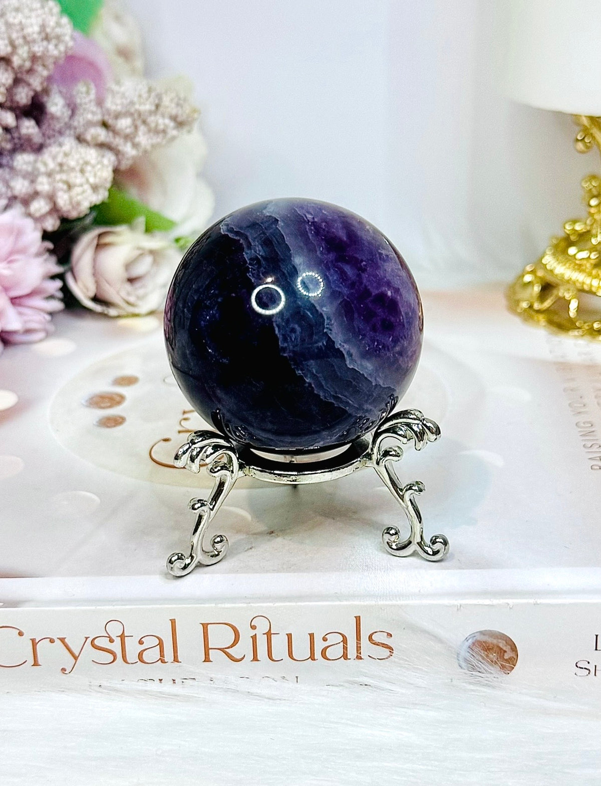 Purple Fluorite Sphere on Stand 195g