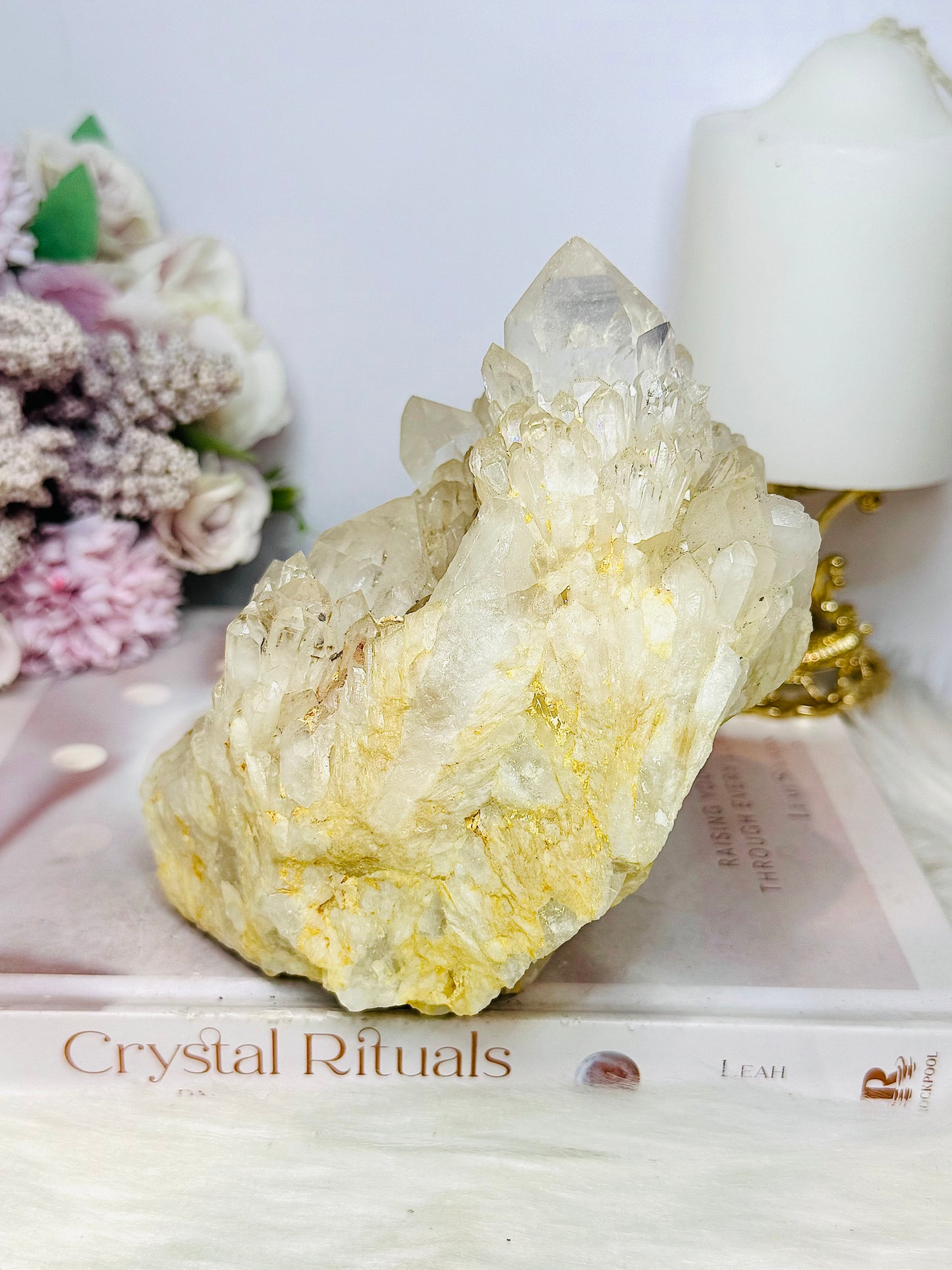 ⚜️ SALE ⚜️ Natural Large Celestial Quartz | Pineapple Quartz Cluster 14cm 1.29KG
