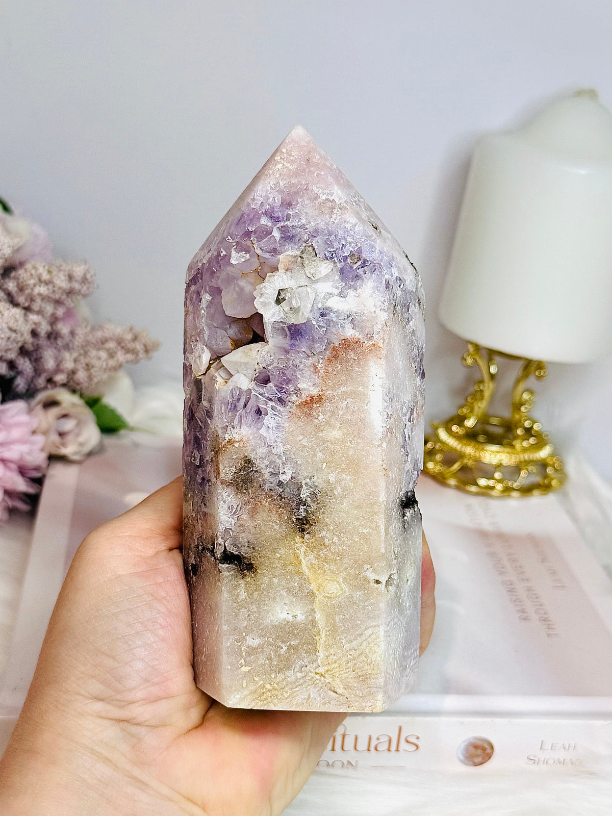 High Grade Chunky Pink Amethyst Druzy Tower 14.5cm 742g