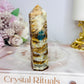 Druzy Sunstone Tower with Apatite Inclusion 10cm