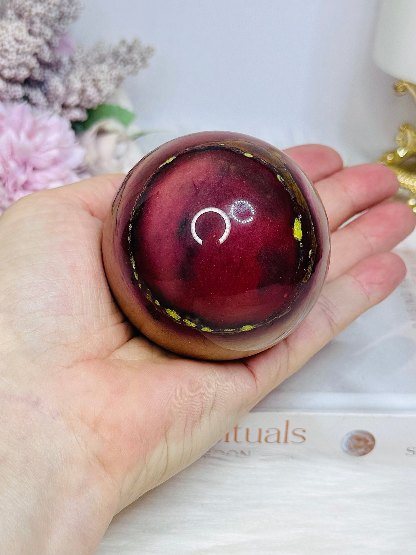 Mookaite Jasper Sphere on Stand 336g