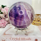 Huge 1.53KG Purple Fluorite Sphere with Rainbows on Stand