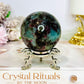 Rare Aquamarine & Pink Tourmaline Sphere on Stand 234g