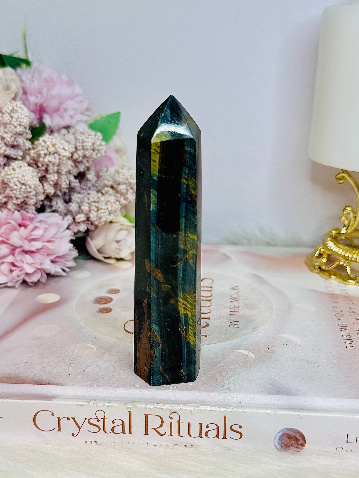 Blue Tigers Eye Tower 11cm
