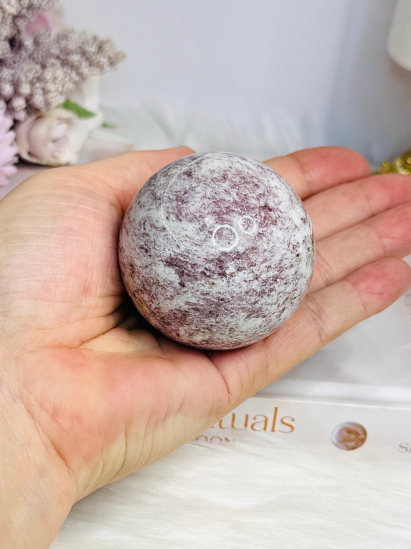 Pink Tourmaline Sphere on Stand 215g