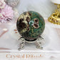 Green Sakura Agate Sphere On Stand 264g