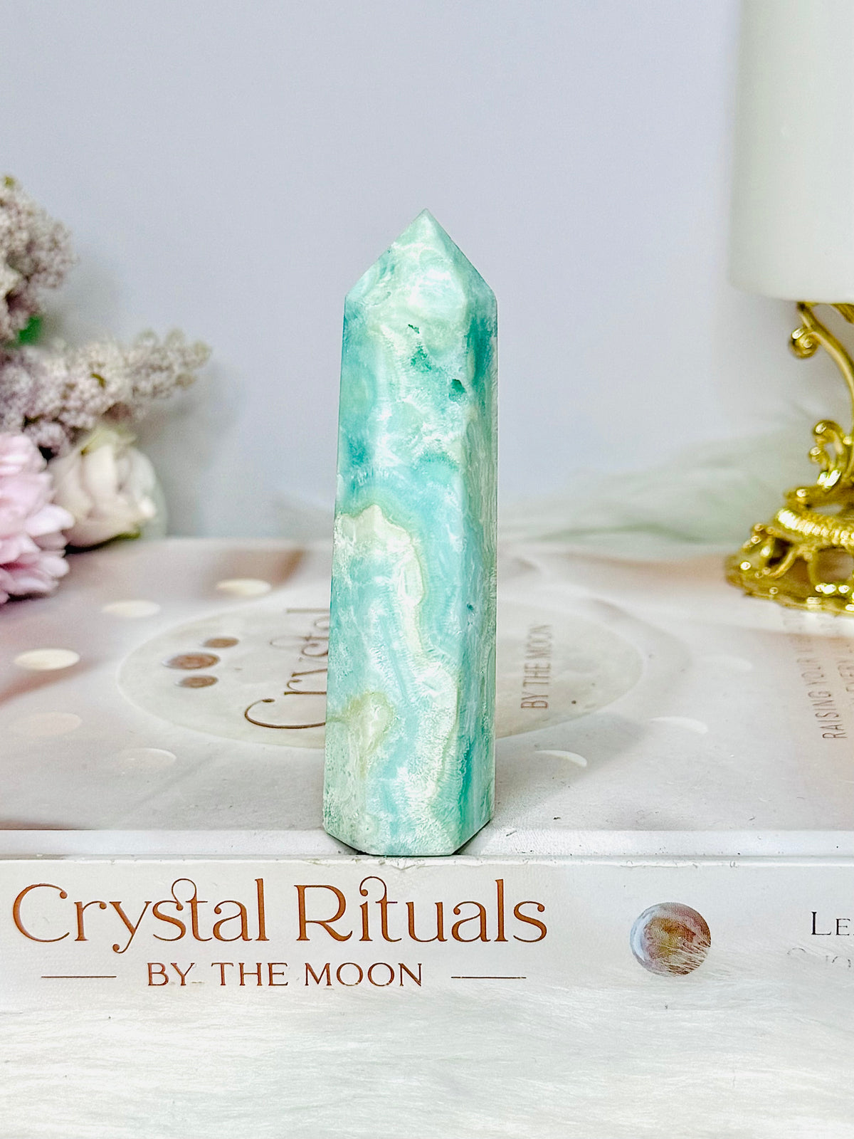 Blue Hemimorphite Druzy Tower 9cm