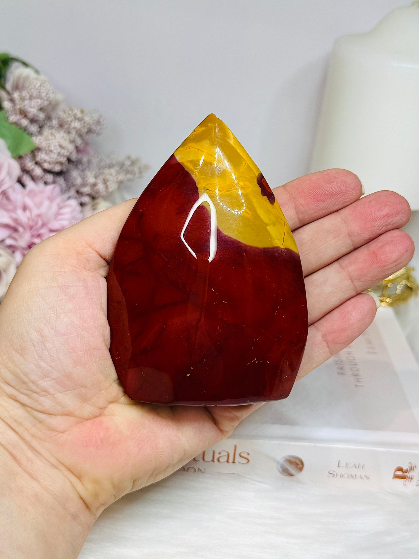 Mookaite Jasper Carved Flame 9.5cm