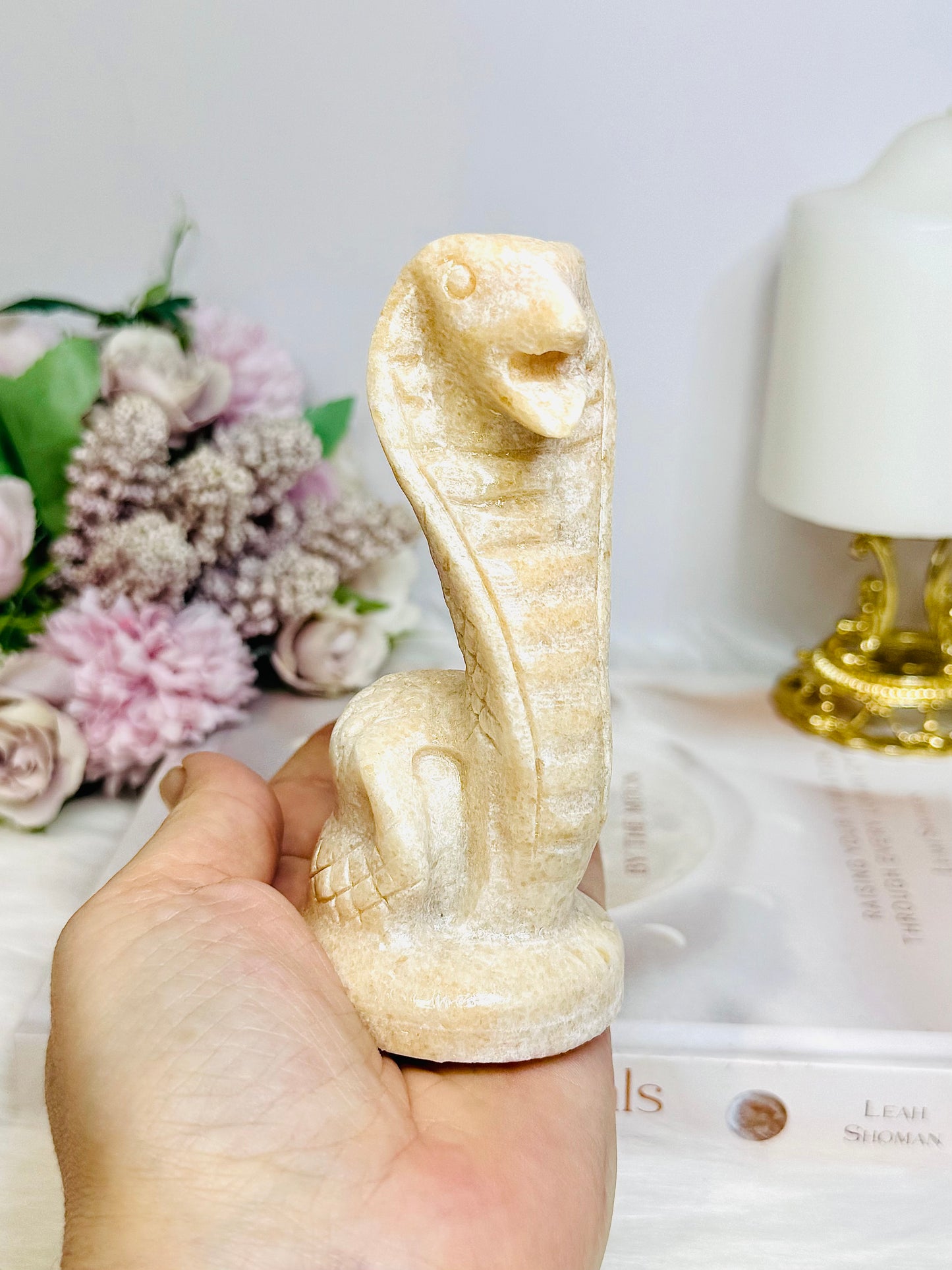 Large Jade Cobra Snake 12cm