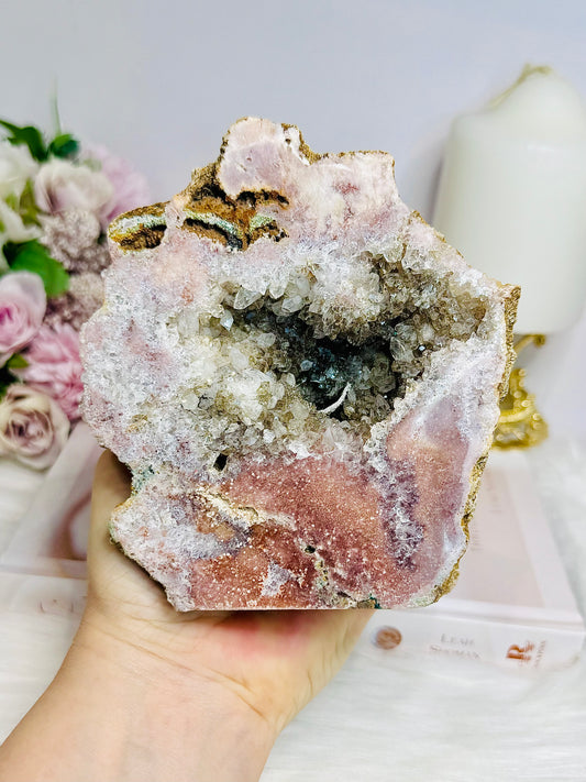 Large Natural Pink Amethyst Druzy Freeform 12cm 511g